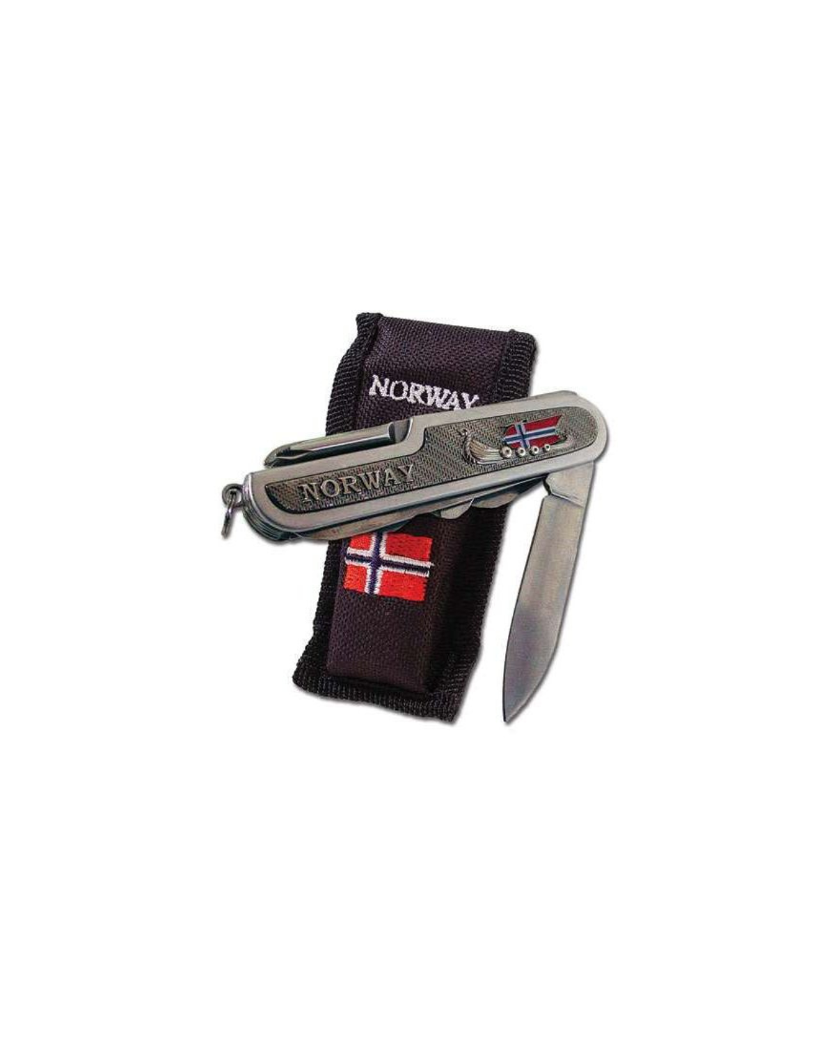 Viking Ship / Norway Flag Pocket Knife. Multi-tool for hiking and